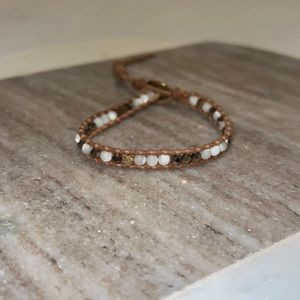 Chan Luu Tan/White Leather Wrap Bracelet